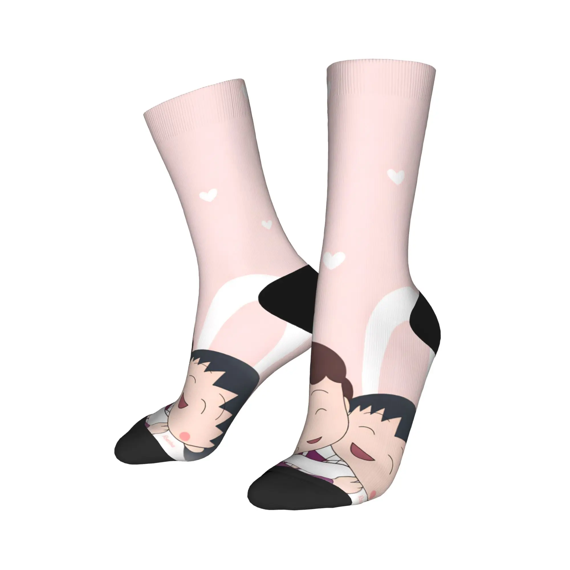 Chibi Maruko Chan Socks  Custom Stockings Non Skid Men Socks High Quality Spring Leisure Running Socks