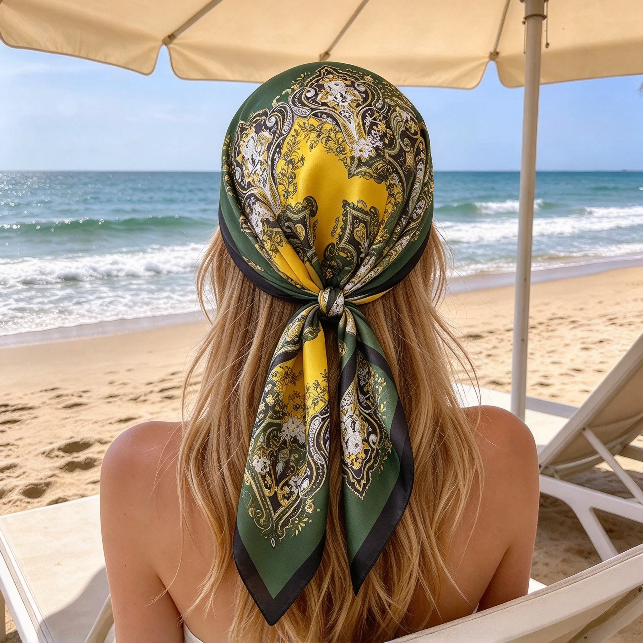 Foulard carré de luxe imprimé  - Face Scarf Mask avis et prix
