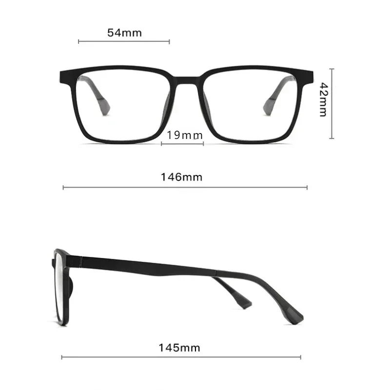 CLLOIO Flip-up Magnetic Clip-on Reading Glasses Men Women TR90 Polarised Myopia Sunglasses Night Vision Prescription Glasses