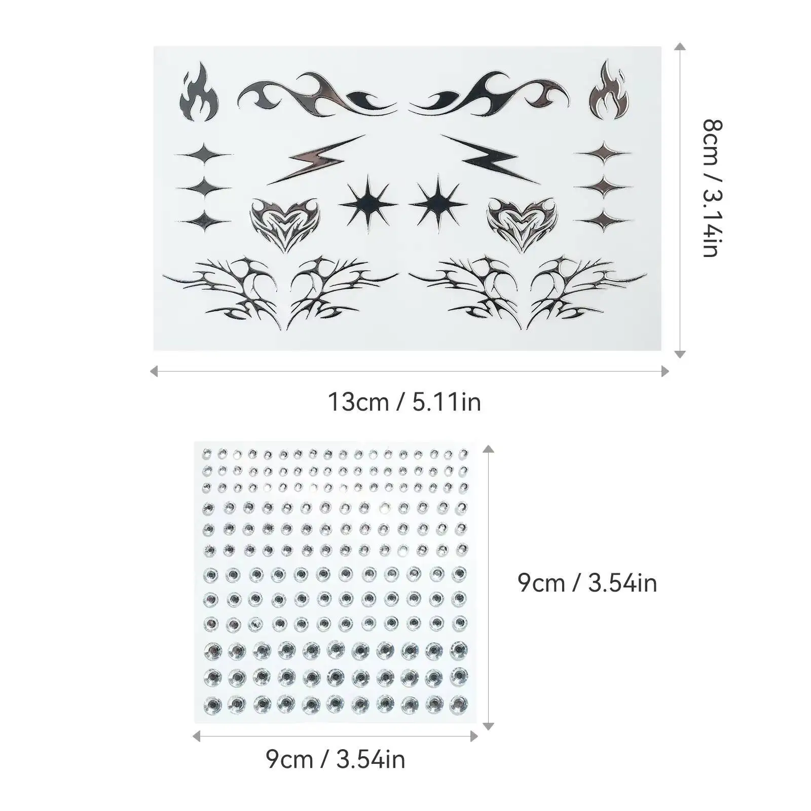 MLSMILE MLSMILE ホログラフィックフェイスタトゥーステッカー：防水3Dグリッターアイメイク＆アイライナーステッカー