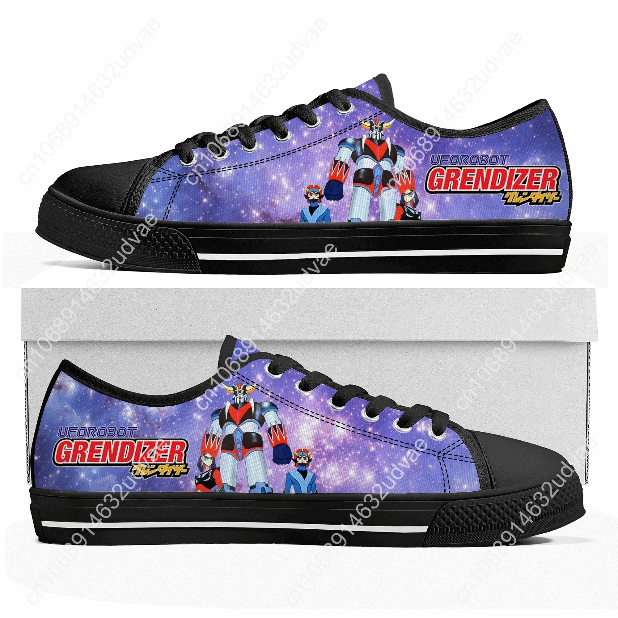 Hot Cartoon UFO Robot Grendizer Anime Low Top Sneakers Mens Womens High Quality Canvas Sneaker Couple Shoes Custom Shoe