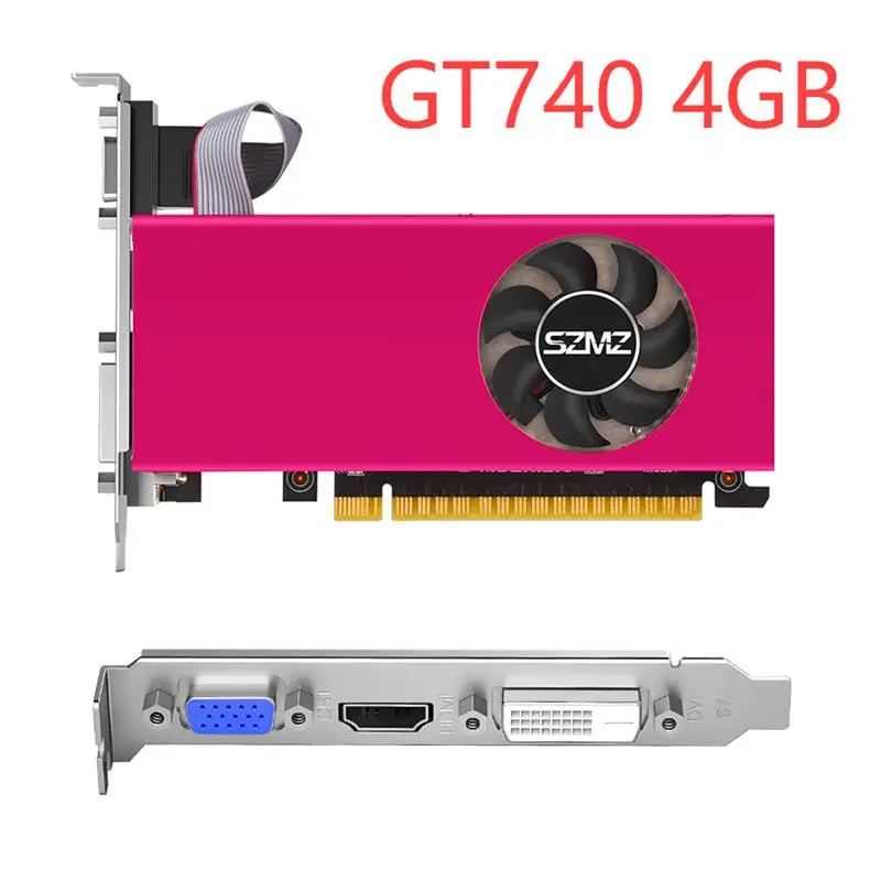 Top GT740 4GB DDR5 Graphics Card with DVI HDMI-Compatible Interface 128 Bit PCI-E2.0 16X Low Profile Video Card for Office/Home