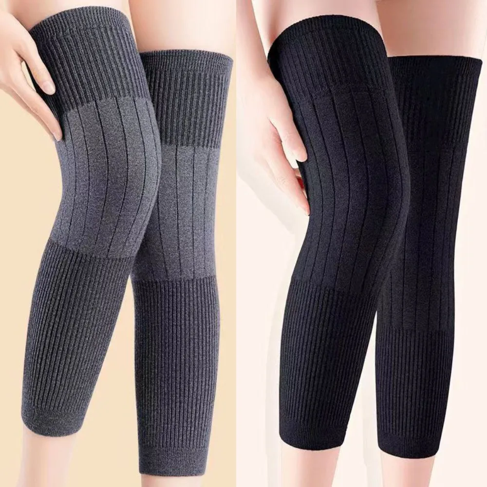 1 زوج منصات دعامة الركبة KneeCap حامي الصوف نيباد تدفئة الساق الركبتين مطاطا سيدة جوارب يندبروف Coldproof الساق #1