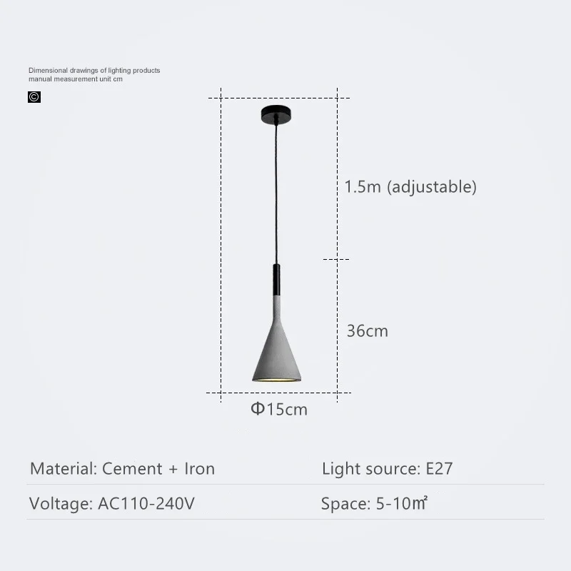 Imagem -06 - Nordic Cement Led Pendant Lamp Estilo Industrial Villa Sala de Jantar Luzes Penduradas em Concreto Decoração da Ilha da Cozinha E27