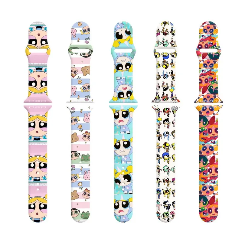 The Powerpuff Girls Strap for Apple Watch Band 44mm 40mm 45mm 41mm 38mm 42mm Silicone Solo Loop Bracelet IWatch 8 Ultra 7 6 5