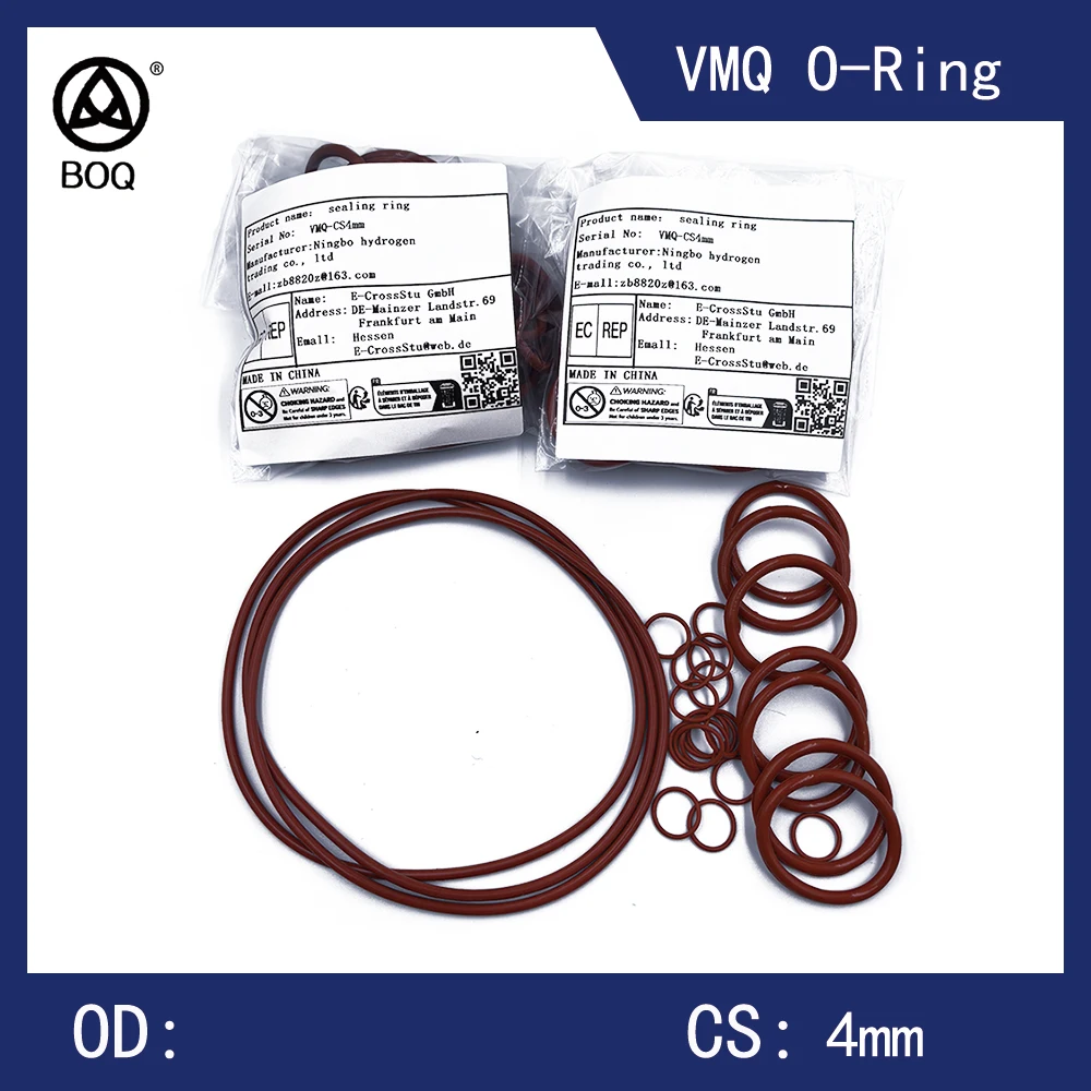 

BOQ силиконовые кольца VMQ-CS4 белые красные 4 мм