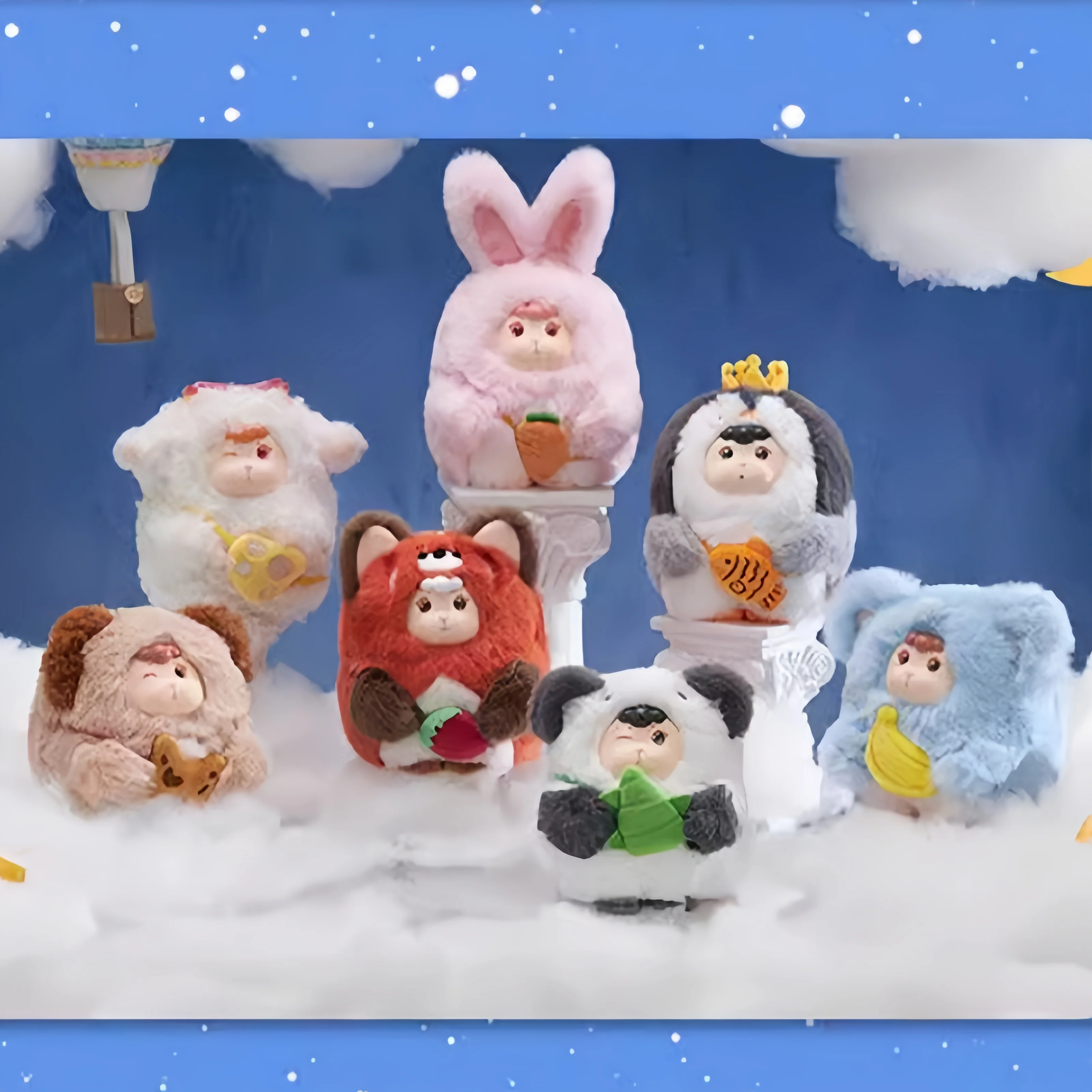 

Genuine Bafengte Little Lamb Dream Town Series Blind Box Chubby Vinyl Plush Doll Collectible Desktop Decor Mystery Box Gifts