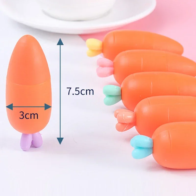 

1 коробка, милые мультяшные маркеры с морковью, студенческие портативные мини-художественные маркеры для рисования граффити, школьные подарки, каваи, канцелярские принадлежности