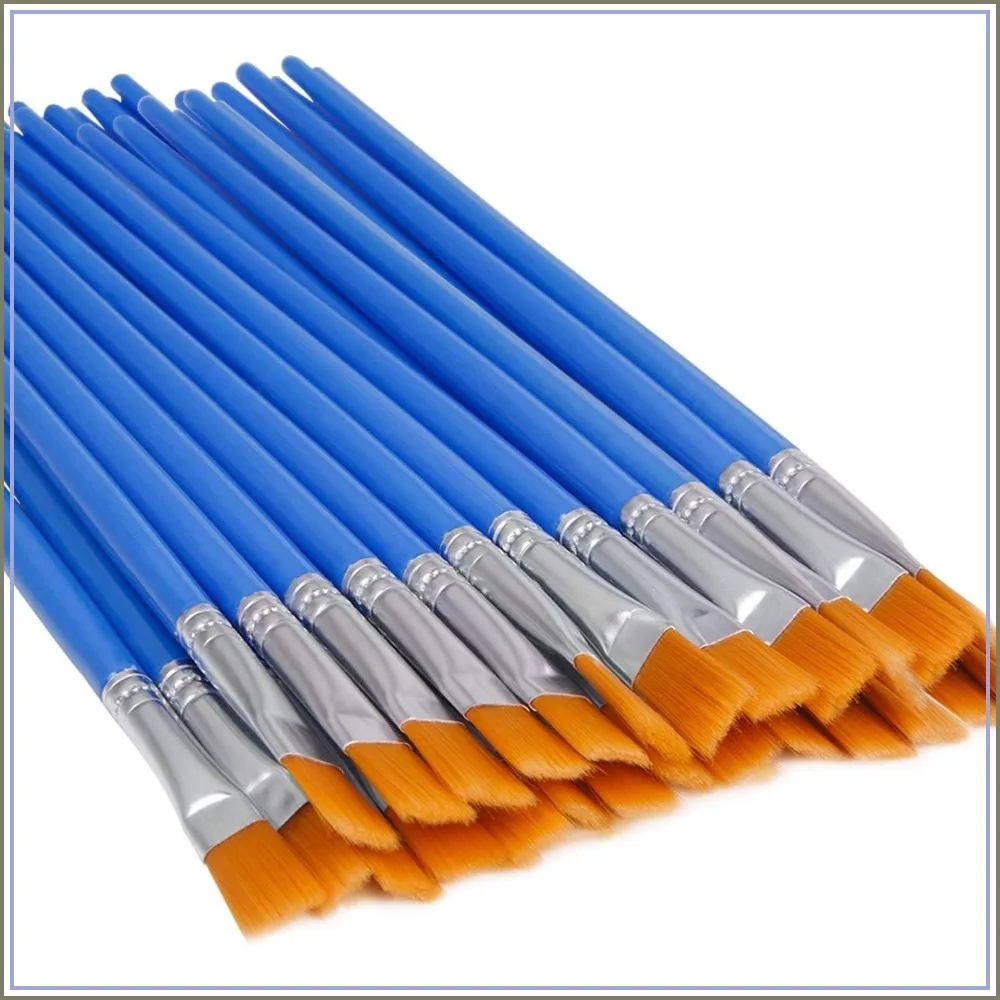 

30 Pcs Flat Paint Brushes, Small Brush Bulk for Detail Painting