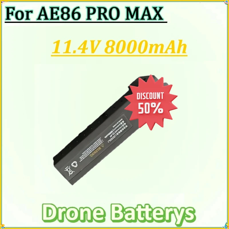

11.4V 8000mAh for AE86 PRO MAX Plus Carbon Fiber Spare Parts Accessory Rechargeable Battery New AE86 PRO MAX 8K Drone Battery