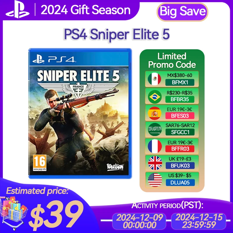 Sony PlayStation 4 PS4 Sniper Elite 5 Game Deals for Platform PlayStation4 PS4 PlayStation5 PS5 CD-version Game Consoles