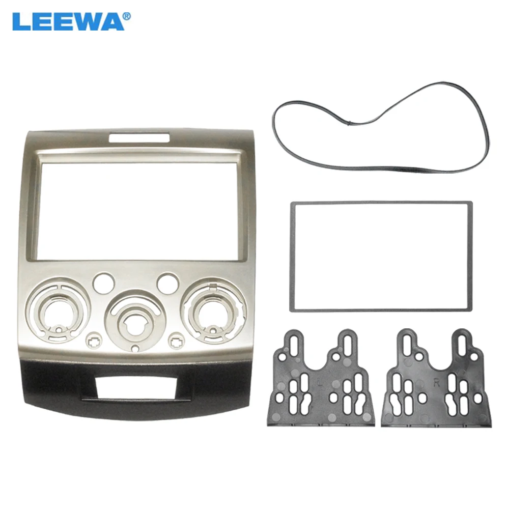 LEEWA Gold 2DIN Car Refitting Stereo DVD Frame Fascia Dash Panel Installation Kits For Ford Everest/Ranger/Mazda BT-50