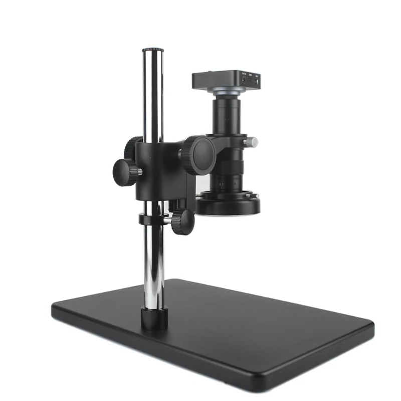 HDMI Industrial Digital Video Microscope Camera + 120X 180X 300X C mount Lens + 56 LED Ring Light + Stand For PCB Soldering