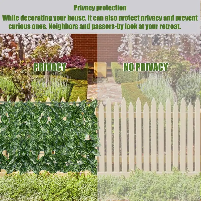 Artificial Leaf Privacy Fence Screen Expandable Faux Privacy Fence Willow Wooden Home Artificial Garden Fence For Courtyards