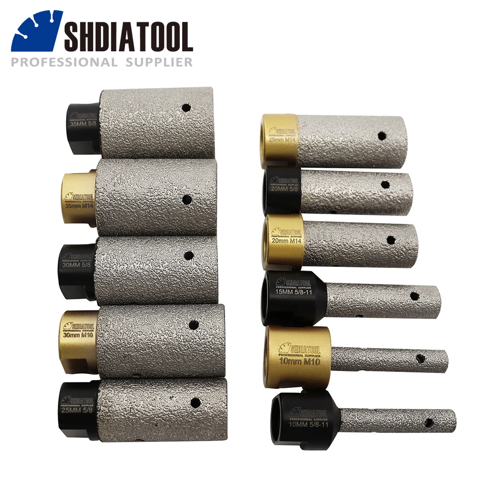 

SHDIATOOL 2pcs Diamond Vacuum Brazed Finger Bits 10/15/20/25/30/35mm Milling Cutter Tile Marble Enlarge Bevel Holes Porcelain