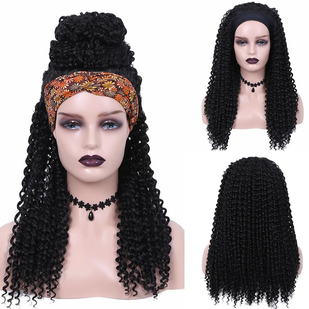 

SQRDGQ Synthetic Hair Headband Wigs for Women Curly Wig Female Natural Women's Headband Wig Woman Wigs on Clearance Sale