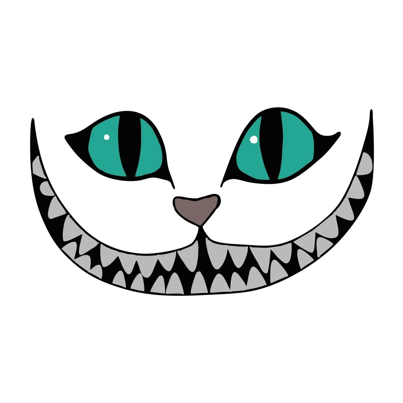 New Design Cat Face Styling Car Vinyl Sticker Cheshire Cat Fine Car Sticker Fun Block Graphic Fridge Sticker, 13cm