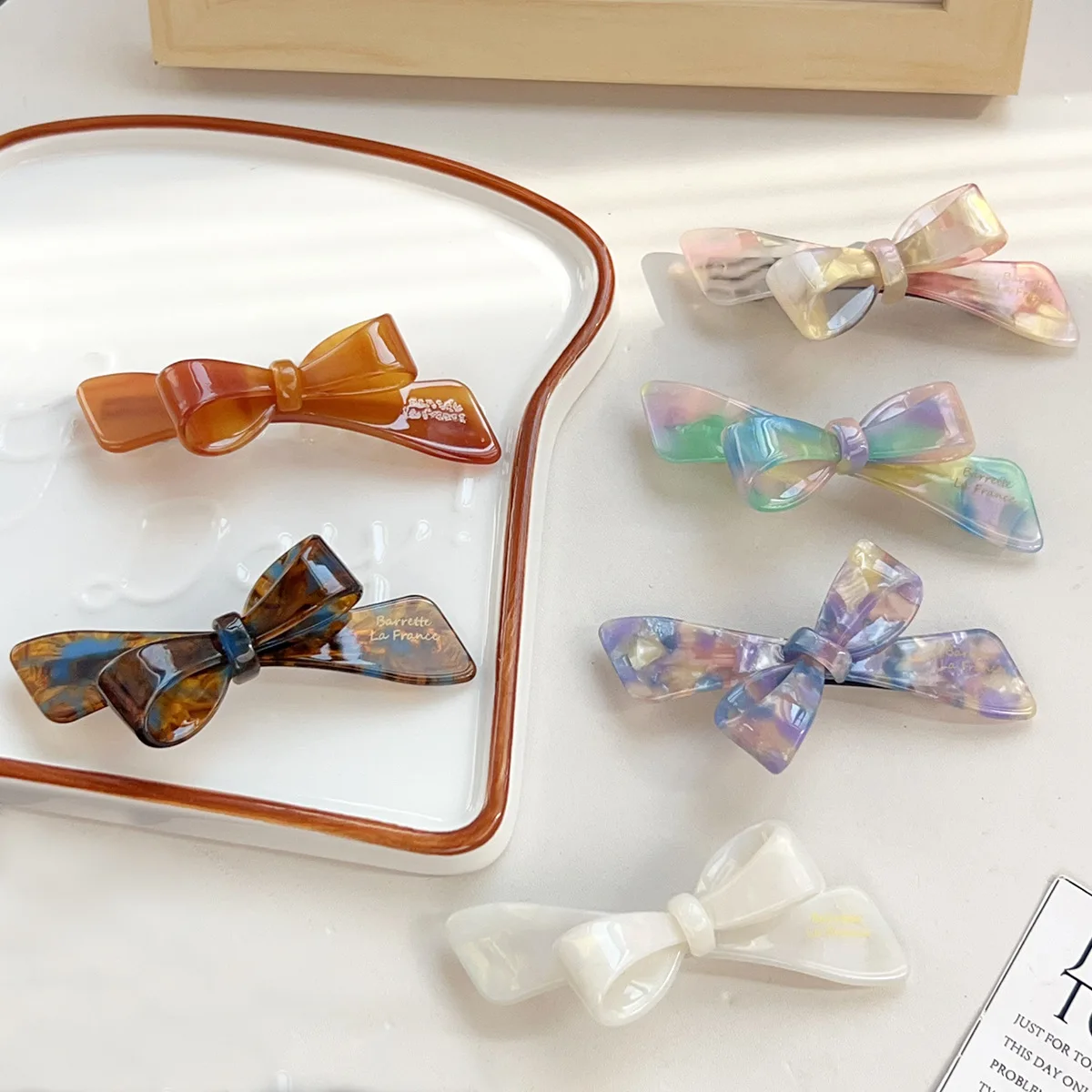 الكورية الجديدة الطباعة خلات الأصلي غير النظامية الفرنسية القوس منقار البط كليب تنوعا الانفجارات كليب للنساء #1