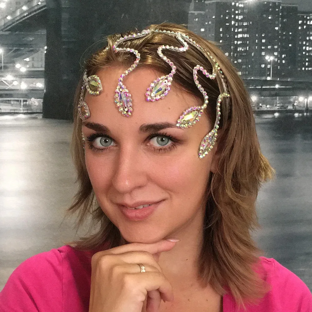 Stonefans 2024 AB Rhinestone Dance Headwear Hair Jewelry for Women Boho Bridal Hairpiece Handmade Water Drop Wedding Accessories