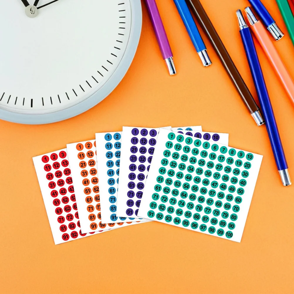 

2500Pcs Number Stickers 1-100 Consecutive Round Labels Waterproof Small Self-Adhesive for Classroom Office Storage Organization