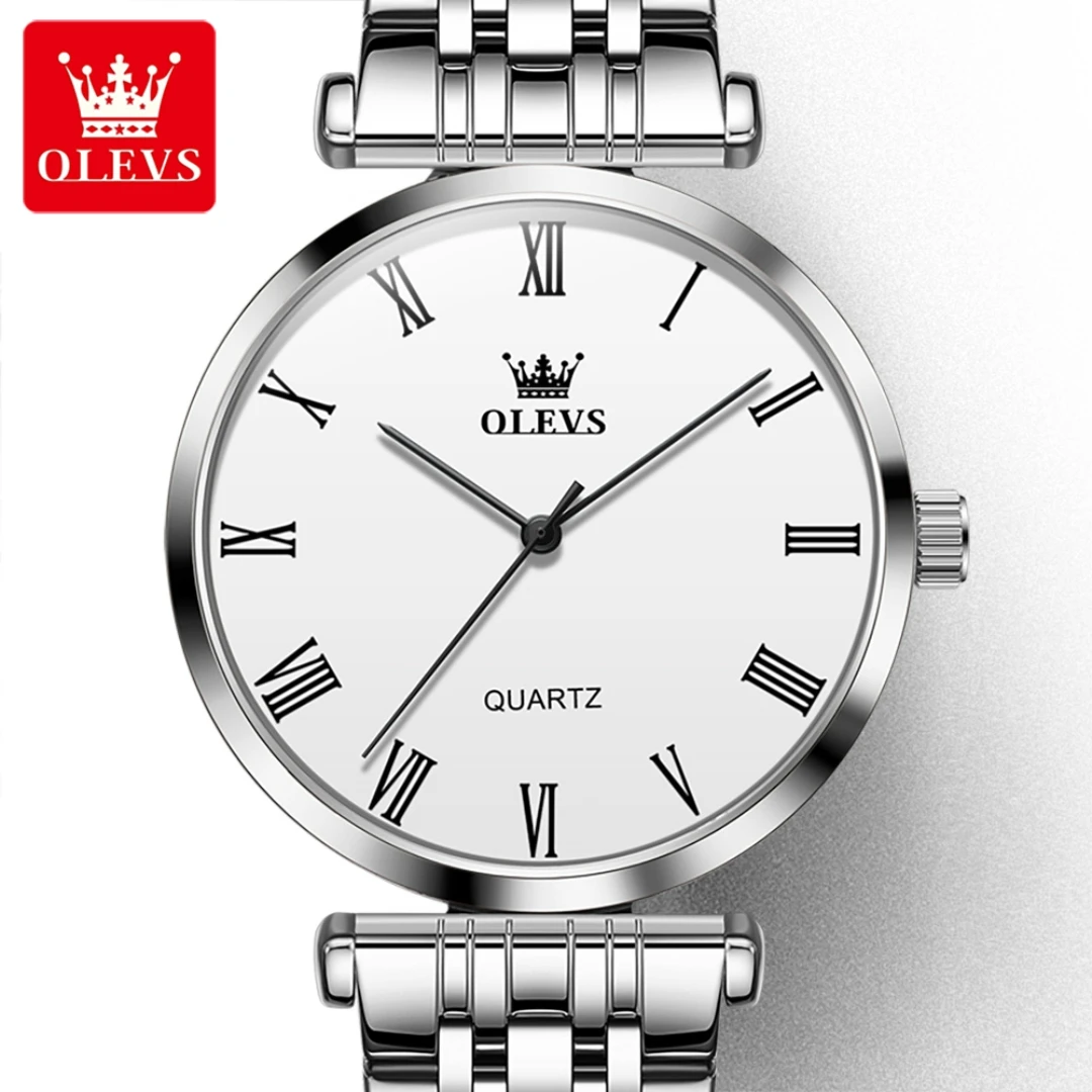 OLEVS 5592 Quartz Fashion Watch Gift Round-dial Stainless Steel Watchband Wristwatch