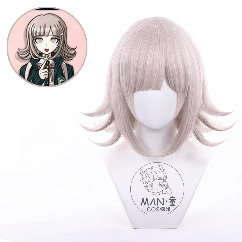 Anime DanganRonpa 2 Nanami ChiaKi Cosplay Wig Dangan Ronpa Heat Resistant Synthetic Hair Women Wigs + Wig Cap