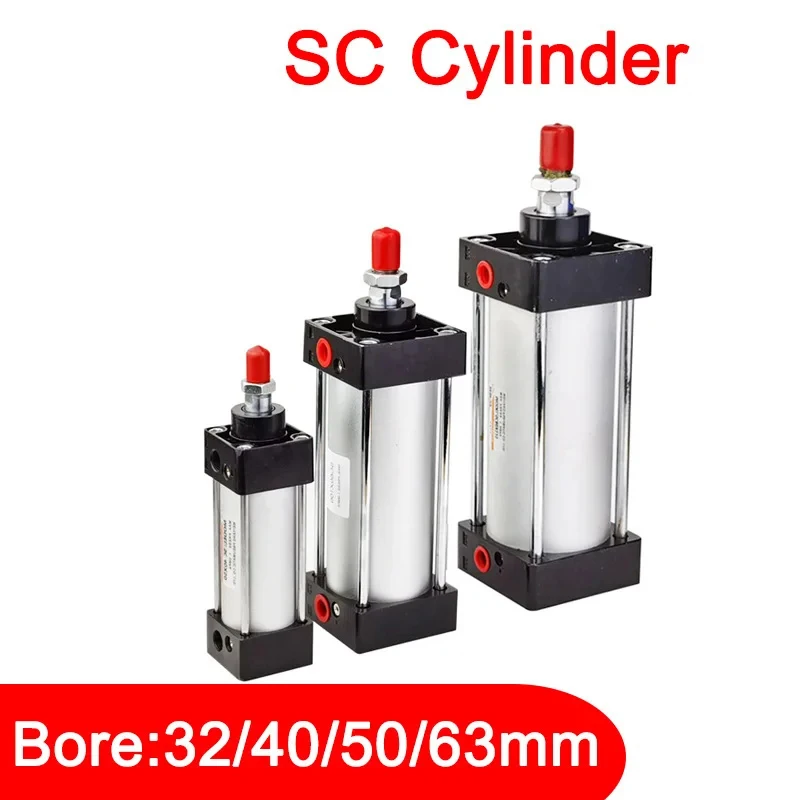 

Standard Pneumatic Cylinder SC32/40/50/63mm Stroke 25/50/75/100/200/300/1000mm Air Cylinders Double Acting Pneumatics Piston