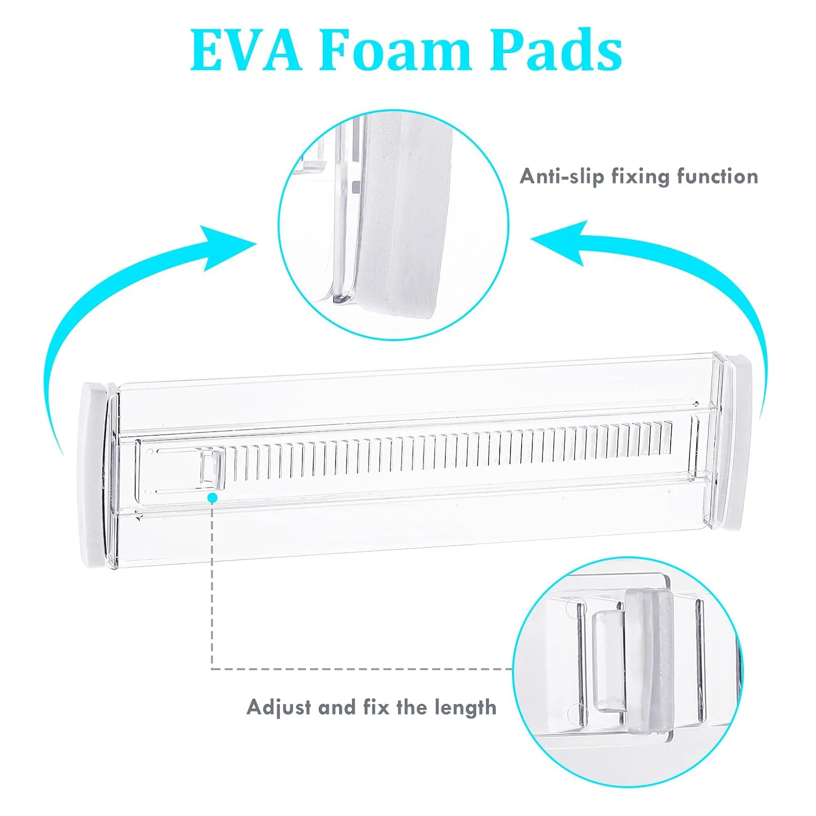 فواصل الأدراج، 12 عبوة من منظم الأدراج القابل للتعديل، منظم خزانة شفاف قابل للتوسيع لتخزين أدوات المطبخ للملابس
