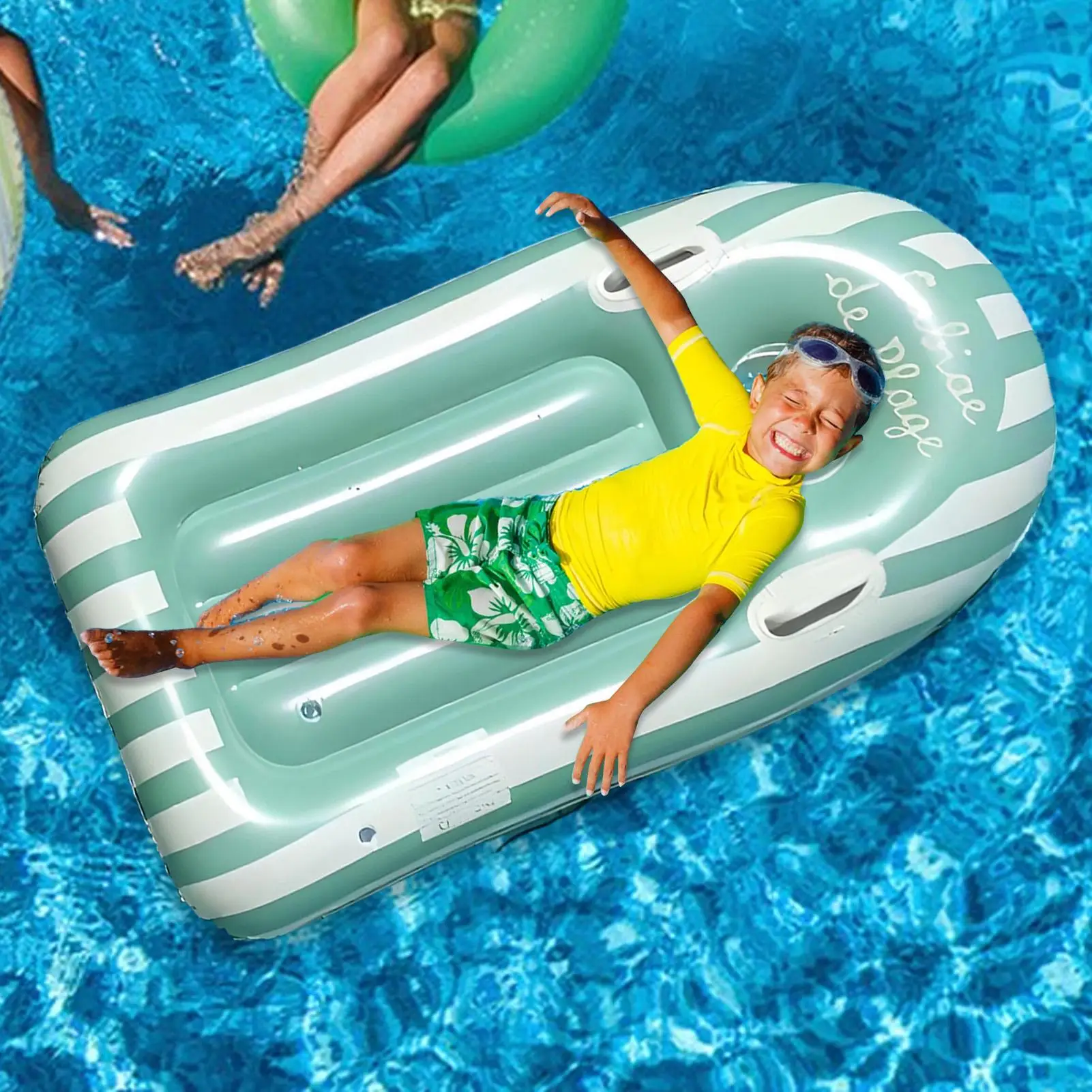 

PVC Inflatable Pool Floating Seat With Handles Lawn Water Slides Water Hammock Inflatable Body Board Portable Kids Pool Float
