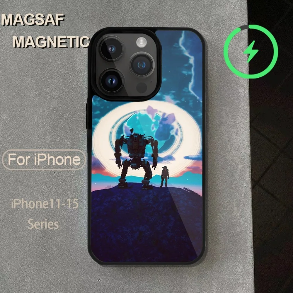 Casing ponsel Game No Man's Sky, untuk iPhone 14 13 12 11 15 Pro Max Magsafe tanpa kabel ditambah Cover Mini