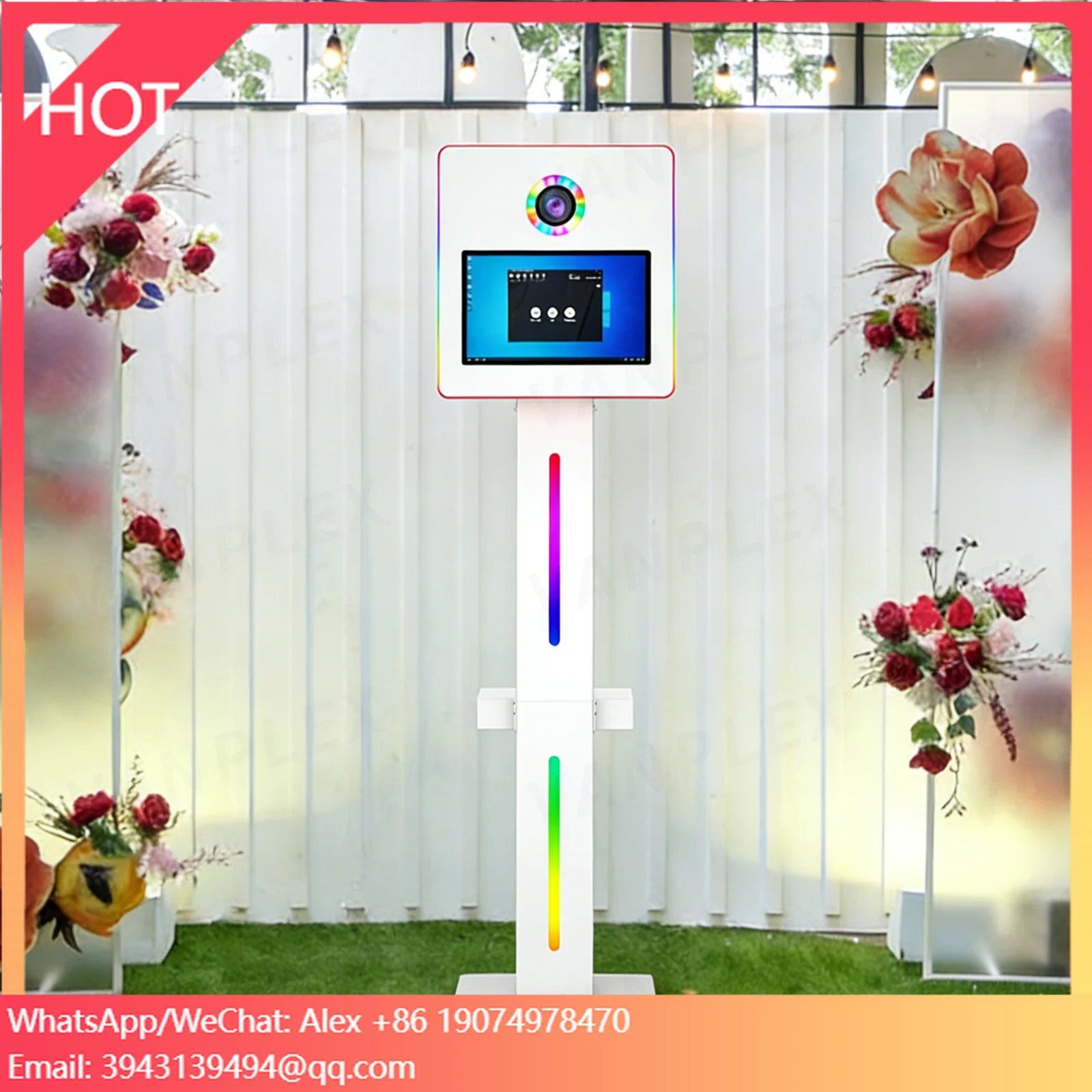 

2026 Newest 15.6 Inch Mirror Touch Screen Photo Booth | Magic Mirror For Wedding | DSLR Compatible + Instant Print + Wi-Fi