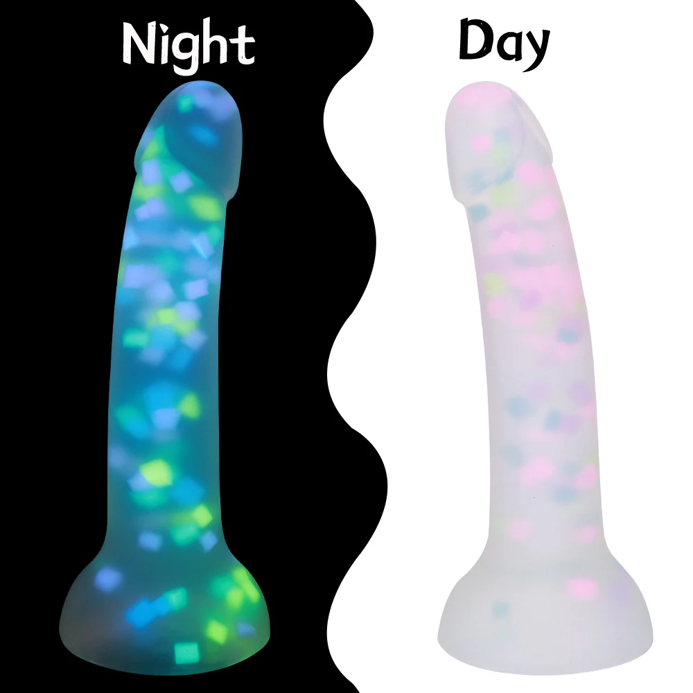 Cute Jelly Soft Dildo Female G-spot Masturbator Anal Butt Plug Adult Sex Toys Suction Cup for Women Beginner Silicone Luminous