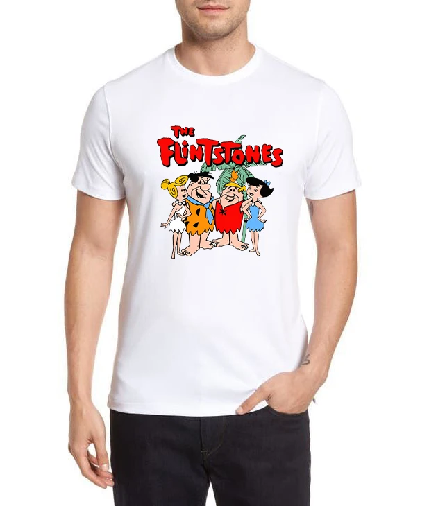 

Men's Clothing 100% Cotton Women's Oversize T-shirt F-Flintstones Fred & Barney Print Graphic Summer Tops Y2k Vintage Streetwear