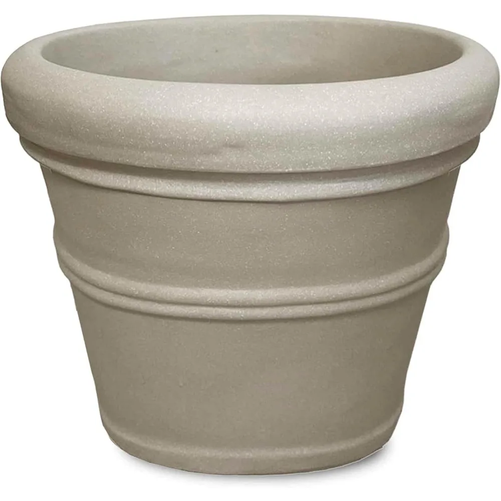 

Crescent Garden Brunello Planter, Classic Rolled-Rim Plant Pot, 27-Inch (Parchment)