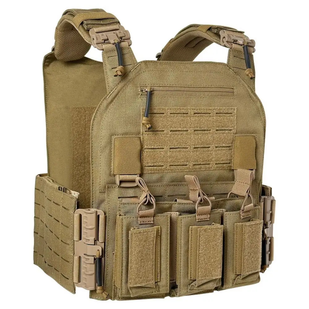 EMERSONGEA 0503 1000D Nylon Quick Release Modular Laser cutting Molle System Tactical Vest with Double Triple Magazine Pouch