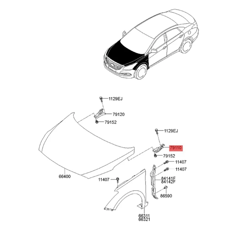 

1Pair Hood Hinges Driver & Passenger Side 79110-B3000 79120-B3000 For Hyundai MISTRA (CF) 2013-2020 Engine Bonnet Hinge