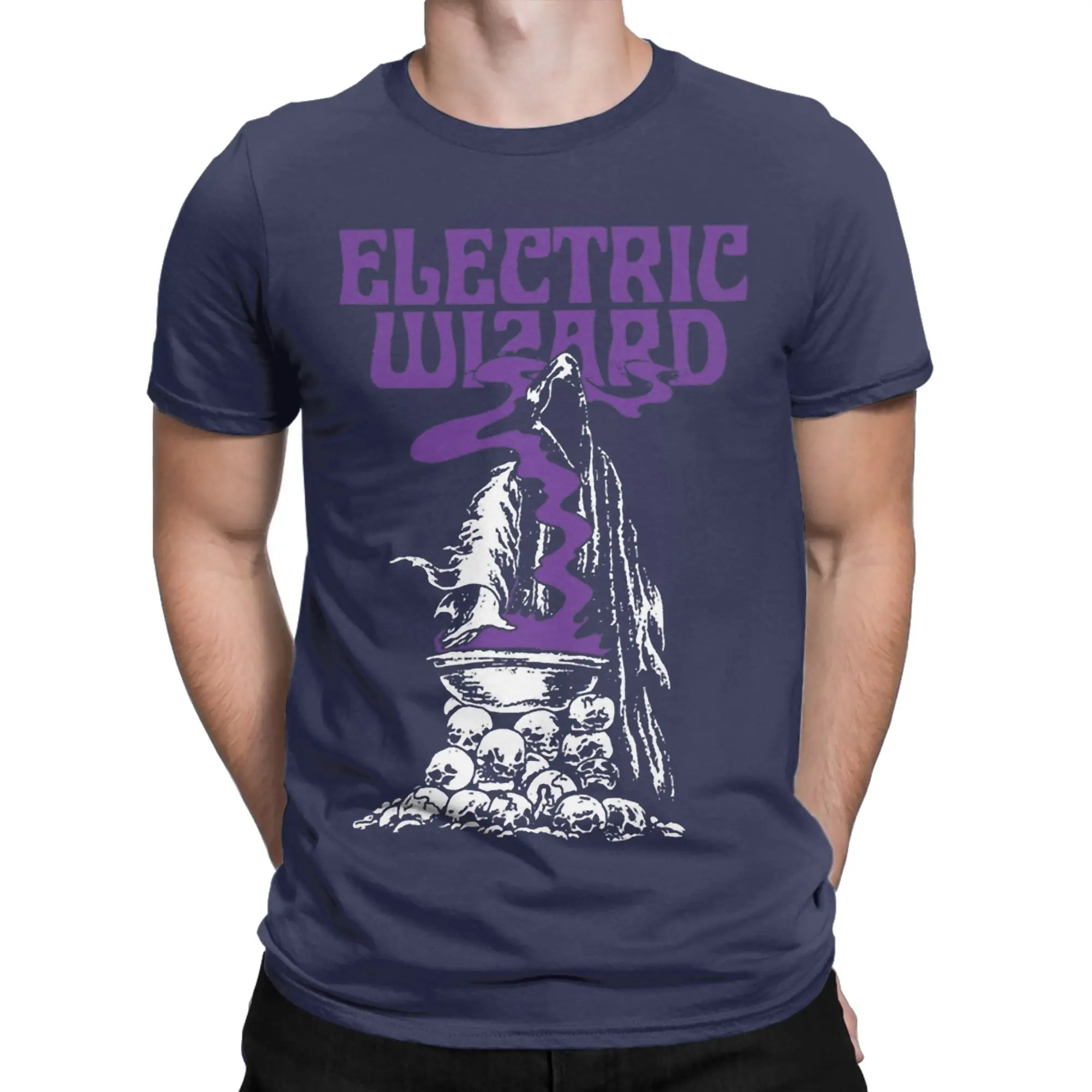 Fashion Electric Wizards Heavy Metal T-Shirts for Men Round Collar Cotton T Shirt  Short Sleeve Tee Shirt Graphic Printed Tops