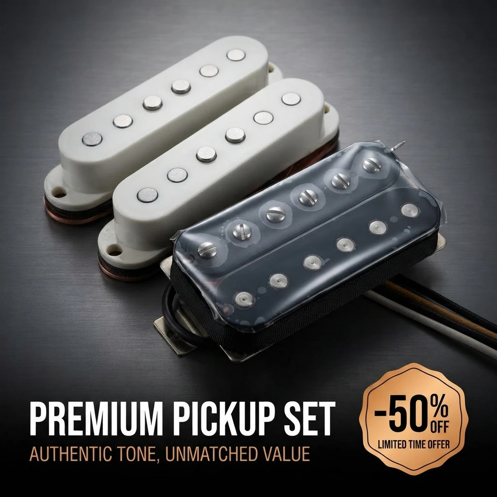 Texas Hot Single Single Humbucker ST Guitar Pickups Set Alnico 5 for Electric Guitar SSH Configuration with Ceramic Bass Tone