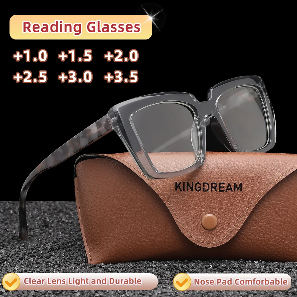 KINGDREAM Lesebrille, Blaulichtblockierende Presbyopie-Brille, Hyperopie-Brille +1,0+1,5+2,0+2,5+3,0+3,5