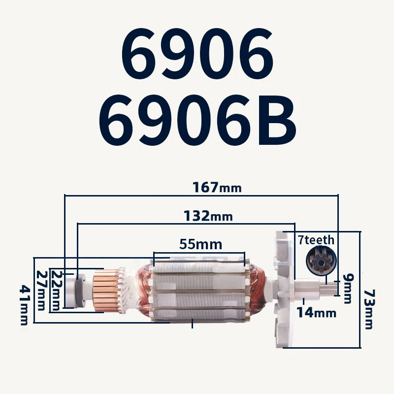 

AC220-240V 6906 Armature Accessories for Makita 6906 6906B Electric Wrench Wrench Rotor Armature Anchor Replacement Parts