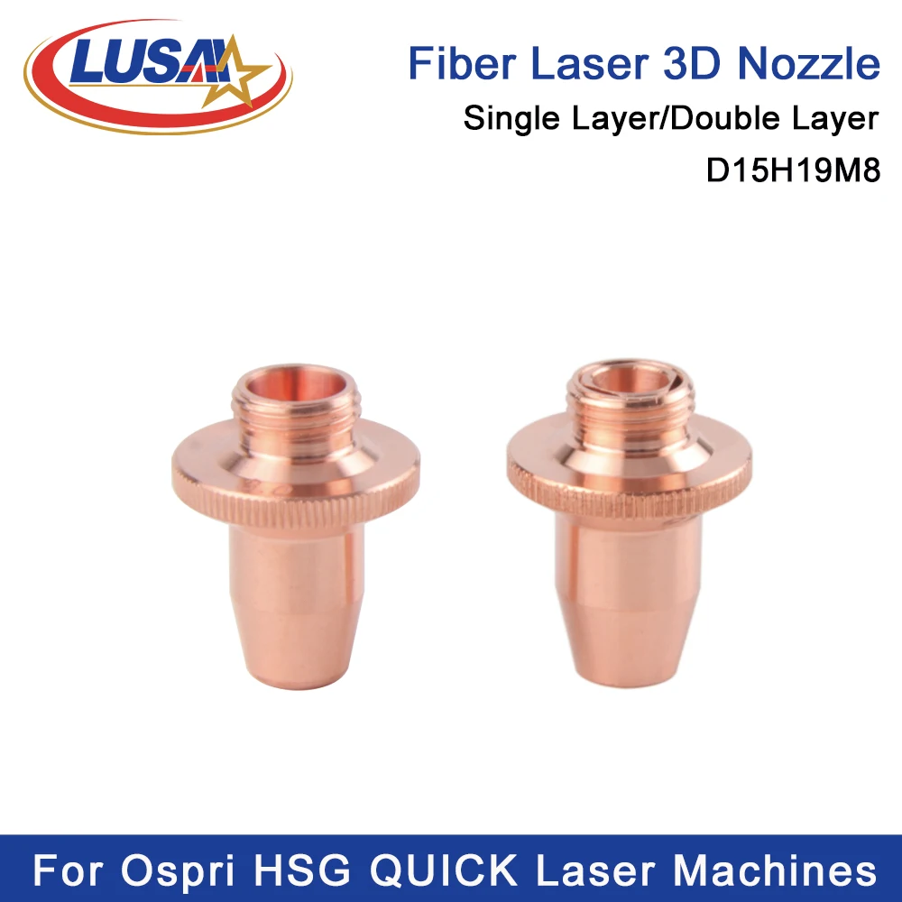 LUSAI 10Pcs/Lot HSG QUICK OSPRI Laser Head Nozzles D15H19M8 Caliber 1.0-3.0 Laser Nozzle For Ospri LC80MC LC150MC Head