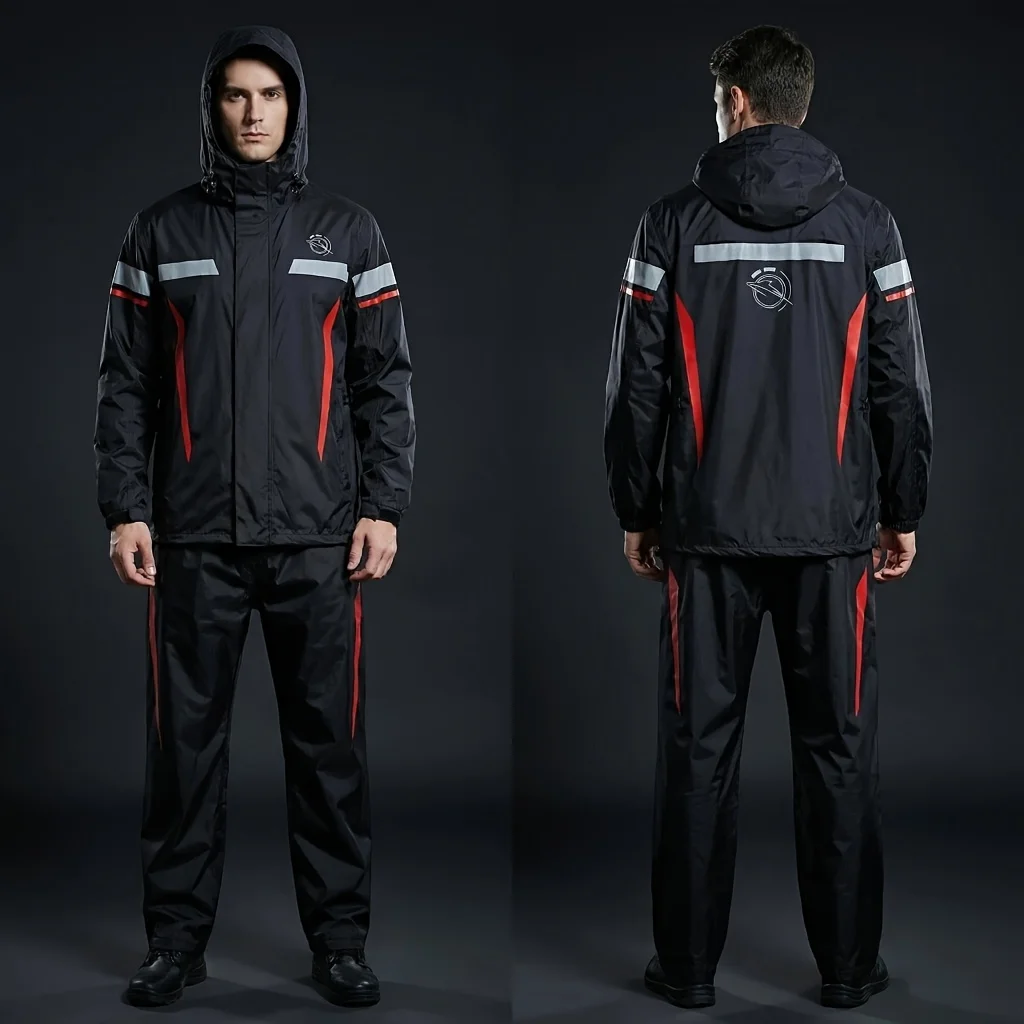 

IRFSI Motorcycle Raincoat Rain Pants Suit Rainstorm Applicable Cycling Raincoat Suit for Men and Women Applicable to Cycling,
