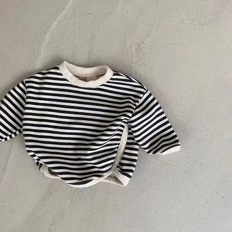 Autumn New Baby Clothes Infant Girls Hoodie Striped Boys Sweatshirts Toddler Tops Clothes