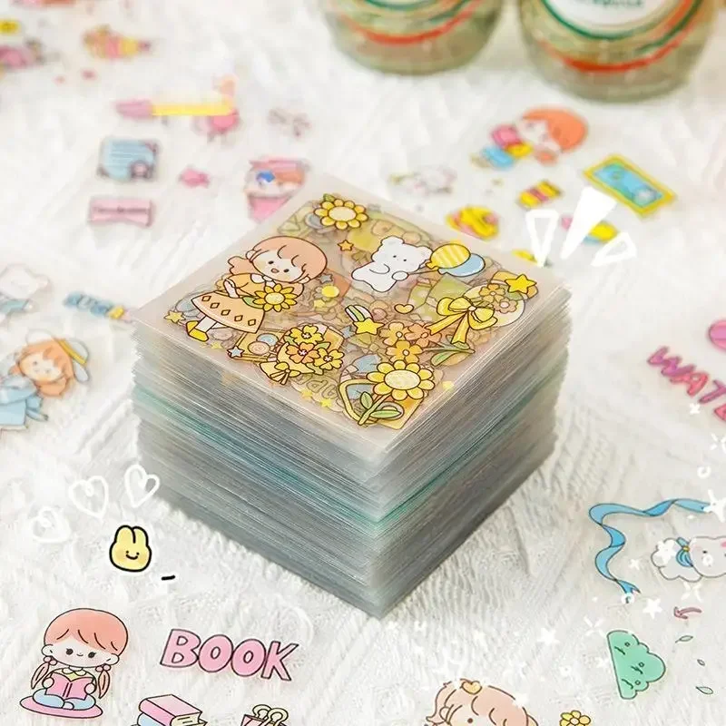 

100 Sheets Cartoon PET Waterproof Sticker DIY Diary Handbook Decorative Stickers Stationery