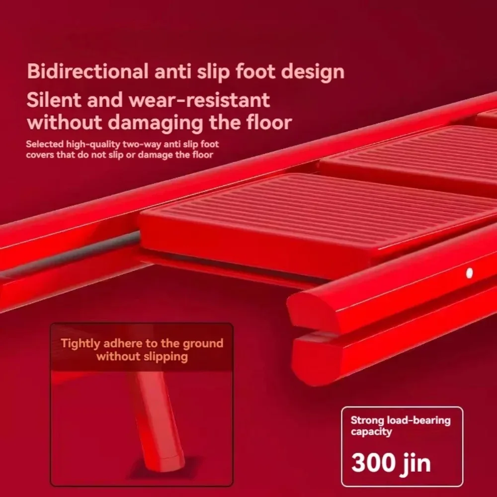 طوي سلم متدرج أحمر سميكة متعرجة سلم المنزلية المحمولة السلامة سلم الكربون الصلب سلالم تلسكوبية البراز #5