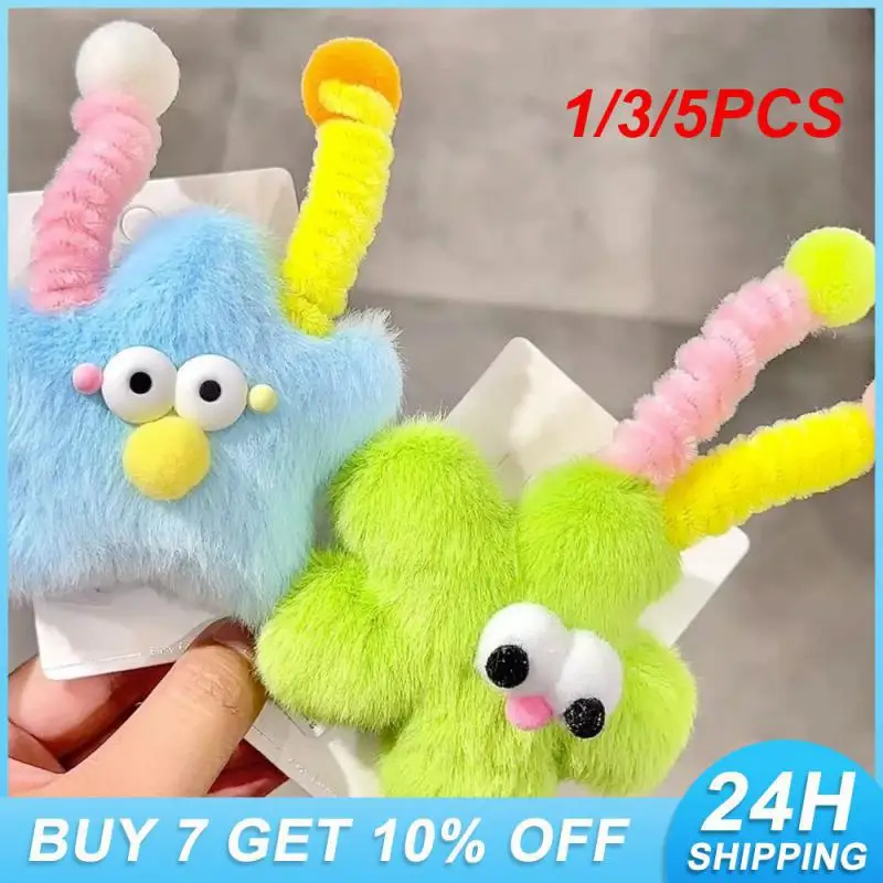 1/3/5PCS Playful Big Eye Hair Ball Hairpin Ugly And Cute Ladies Hair Accessories Side Clip Unique Plush Bangs Clip Striking