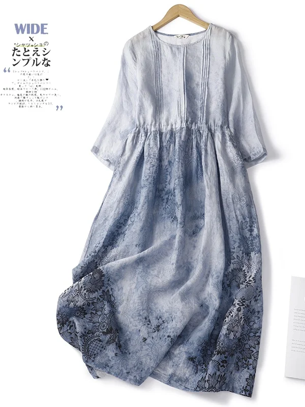 

Элегантная круглая юбка миди с высокой талией, утягивающая, из льна, с поясом, женская, для защиты от солнца