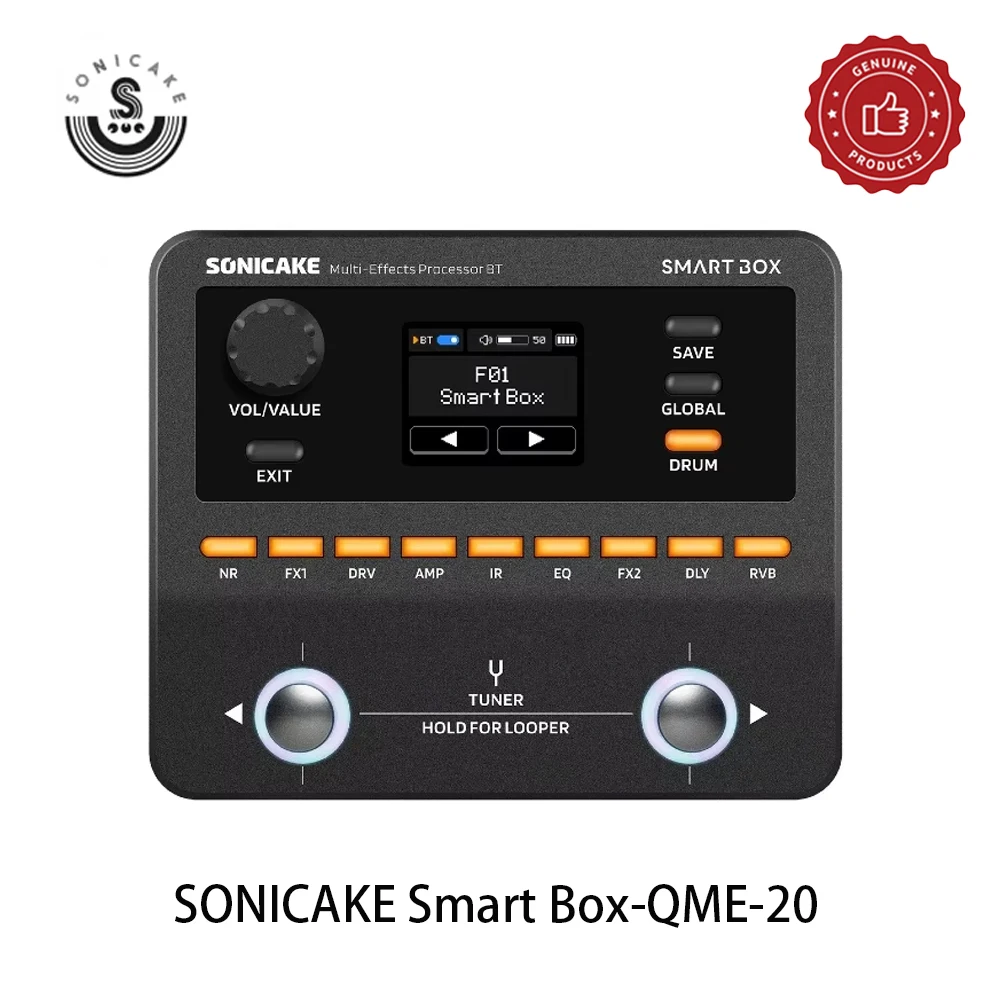 

SONICAKE Smart Box Multi-Effects Processor for Guitar Bass 130+ Effects NAM/IR Support, Looper, Built-in Tuner/Metronome QME-20