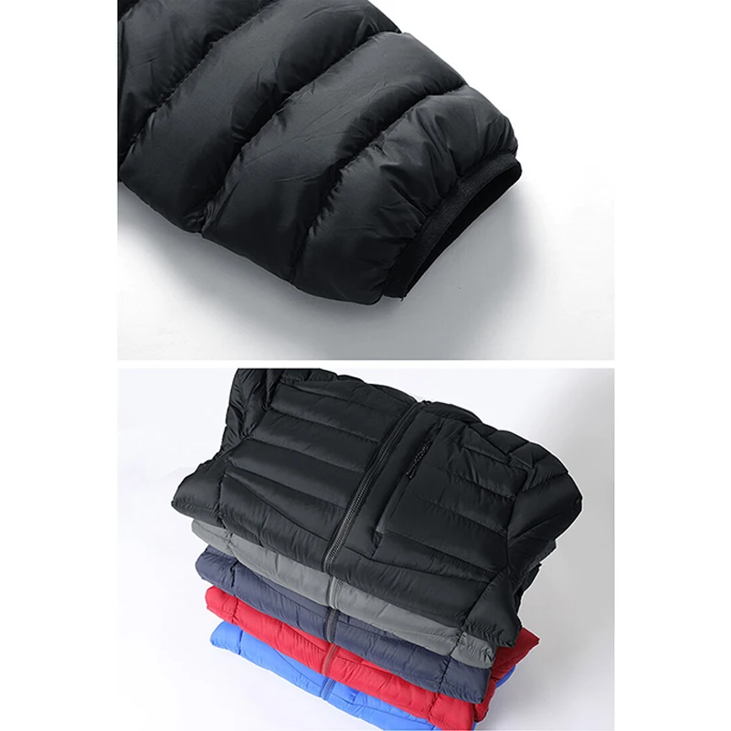 Männer Jacke Winter warme Reiß verschluss Kapuze Tasche Mode lässig Streetwear wind dichte männliche Baumwolle gepolsterte Mantel M-4Xl