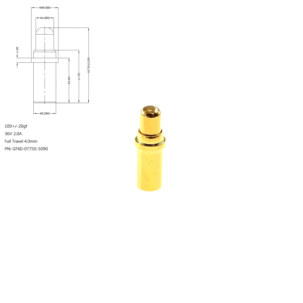 2/5/20/100 Pcs Outer Diameter Flange 2.5 3 4 5 5.5 6 MM Spring Loaded Pogo Pin No Tail Connector Through Hole Board Solder Mount